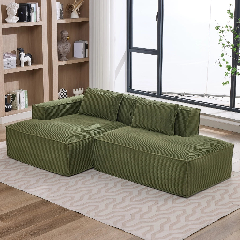 Divano 2 Posti con Cuscini ¨C MINIMAL ¨C Tessuto, 235 cm
