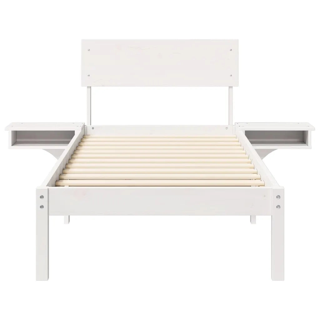 Struttura del letto Bianco 75 x 190 cm Pino massello 873473