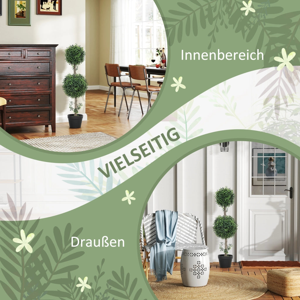 Set 2 Piante Artificiali Bosso UV ¨C Xylo ¨C Verde con Vaso
