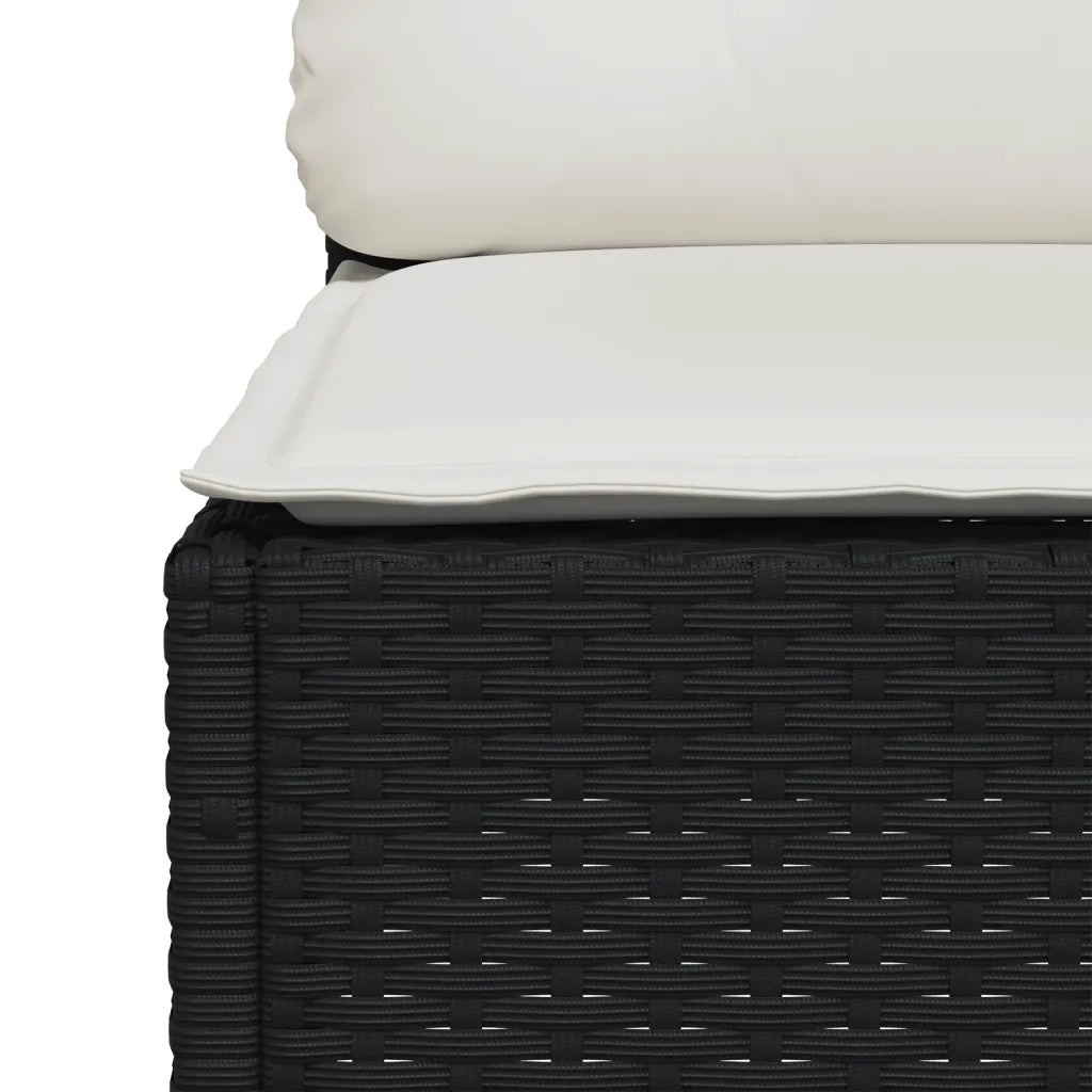 Set Divani da Giardino 10pz con Cuscini in Polyrattan Nero 3262043