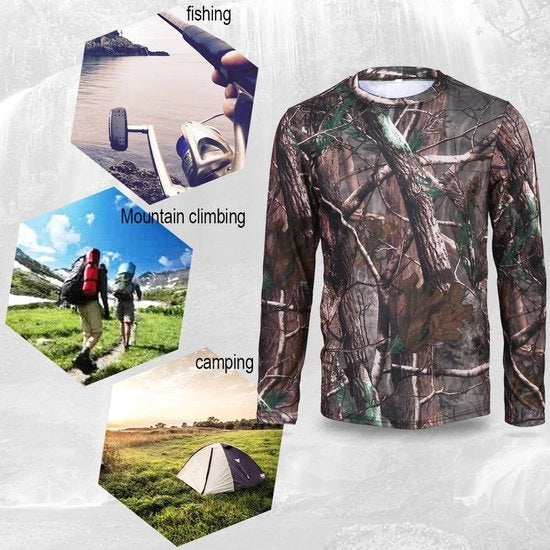 T-shirt con Code di Camuffamento Forestale - Materiali di Comfort in Cotone - Design Sottile