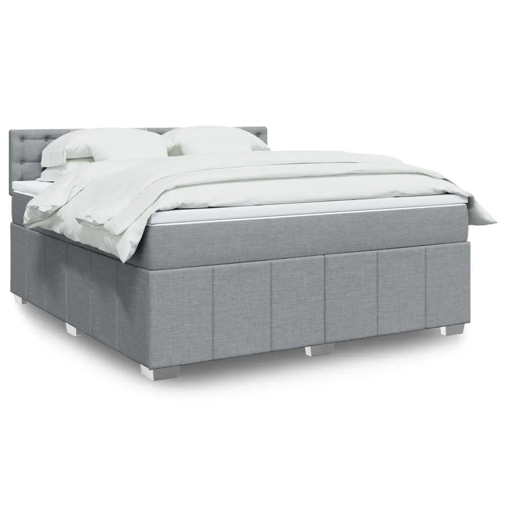 Giroletto a Molle con Materasso Grigio Chiaro180x200 cm Tessuto