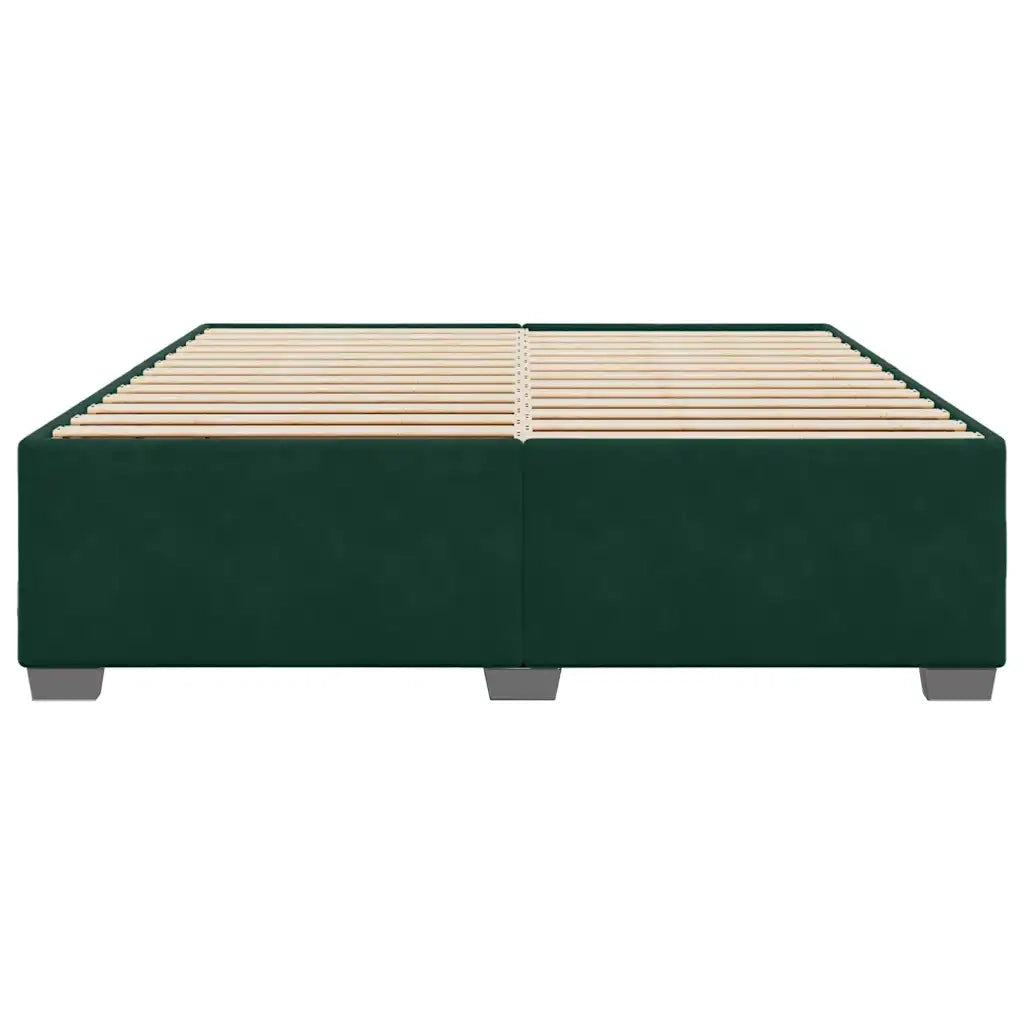 Giroletto senza Materasso Verde Scuro 200x200 cm in Velluto 3284658