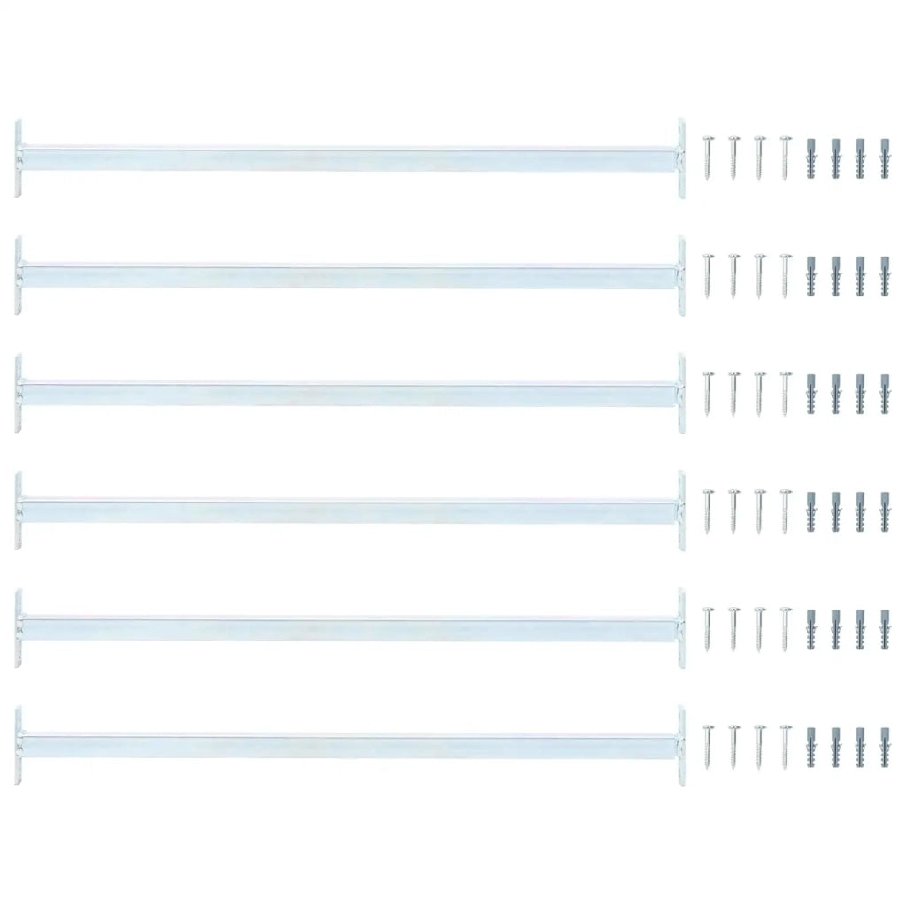 Barra di Sicurezza Regolabile per Finestra 6 pcs Argento