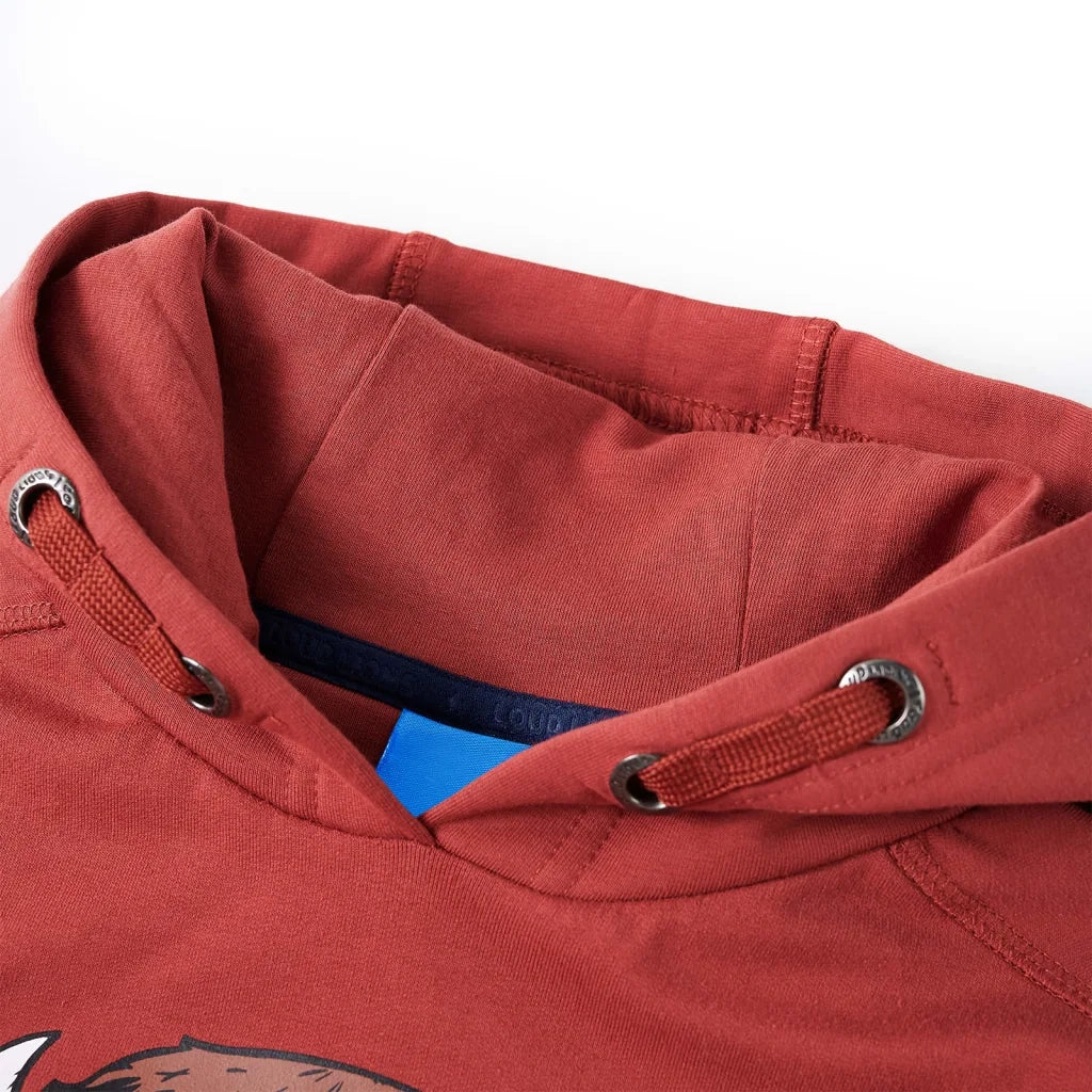 Felpa con Cappuccio per Bambini Rosso Bruciato 104