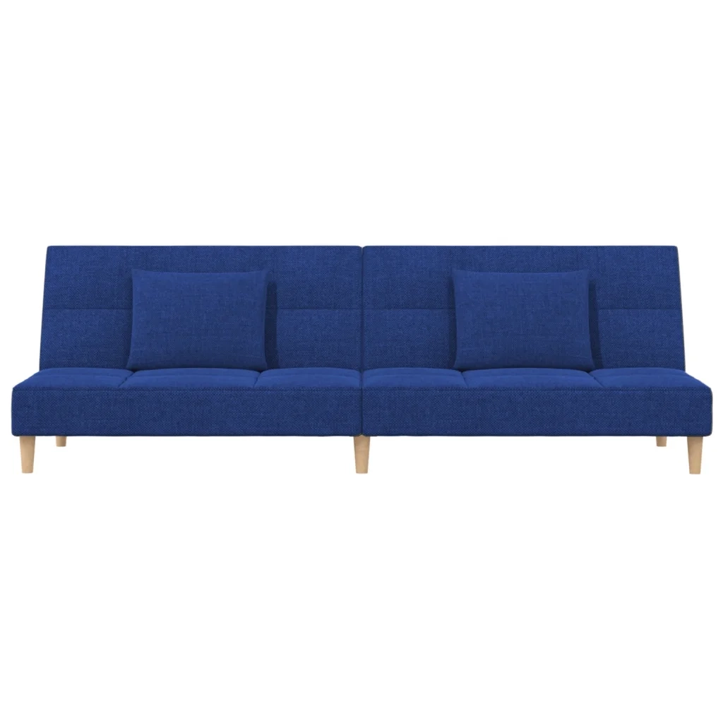 Divano Letto a 2 Posti con 2 Cuscini-Sofa Letto 2 Posti-Daybed Blu in Tessuto 436783