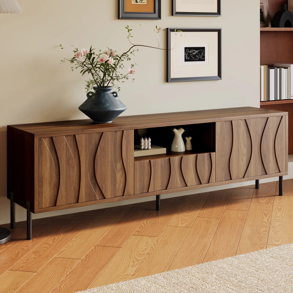 Cassettiera TV naturale in MDF lunghezza 160 cm