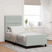Letto a molle con testiera Grigio chiaro 80 x 200 cm Velluto