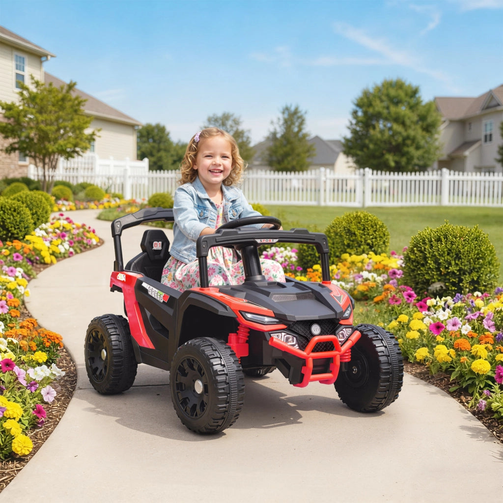 Auto elettrica per bambini UTV ¨C zephmum ¨C rosso, 12V, telecomando, 3-8 anni