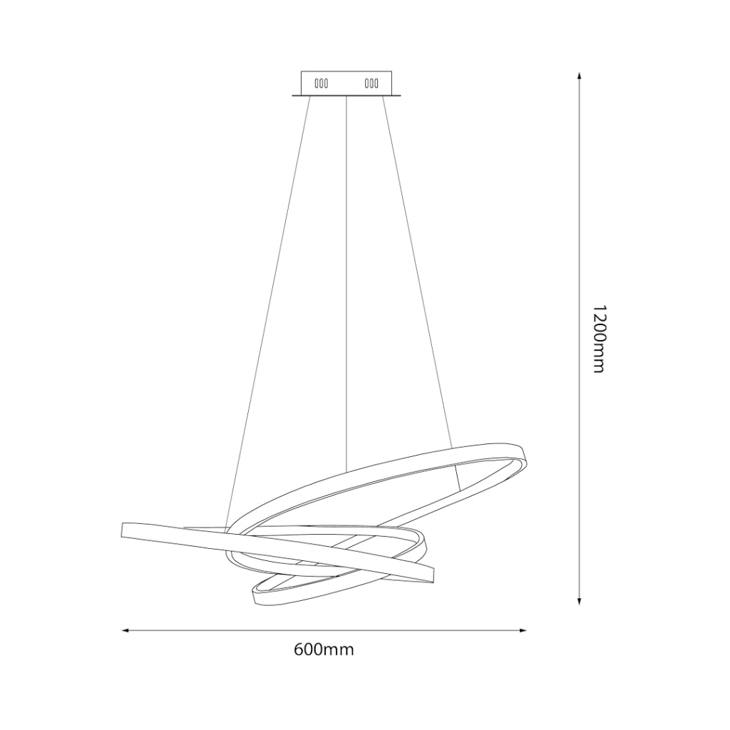 Lampada a sospensione Empoli nera LED 55W 4000K Milagro
