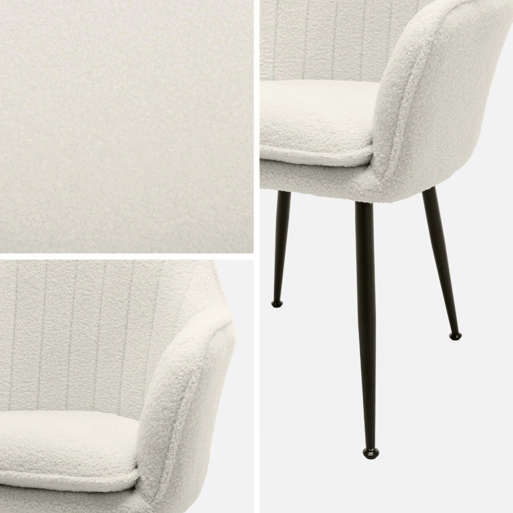 Set di 4 poltrone bouclette con gambe in metallo | sweeek