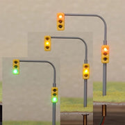 Segnalazioni di Traffico 2 Pezzi - LED Stradali - Colonna Metallica - Scala HO/OO - Lunga Durata di Vita - 3V DC Tensione di Funzionamento - Illuminazione Ferroviaria Modellistica