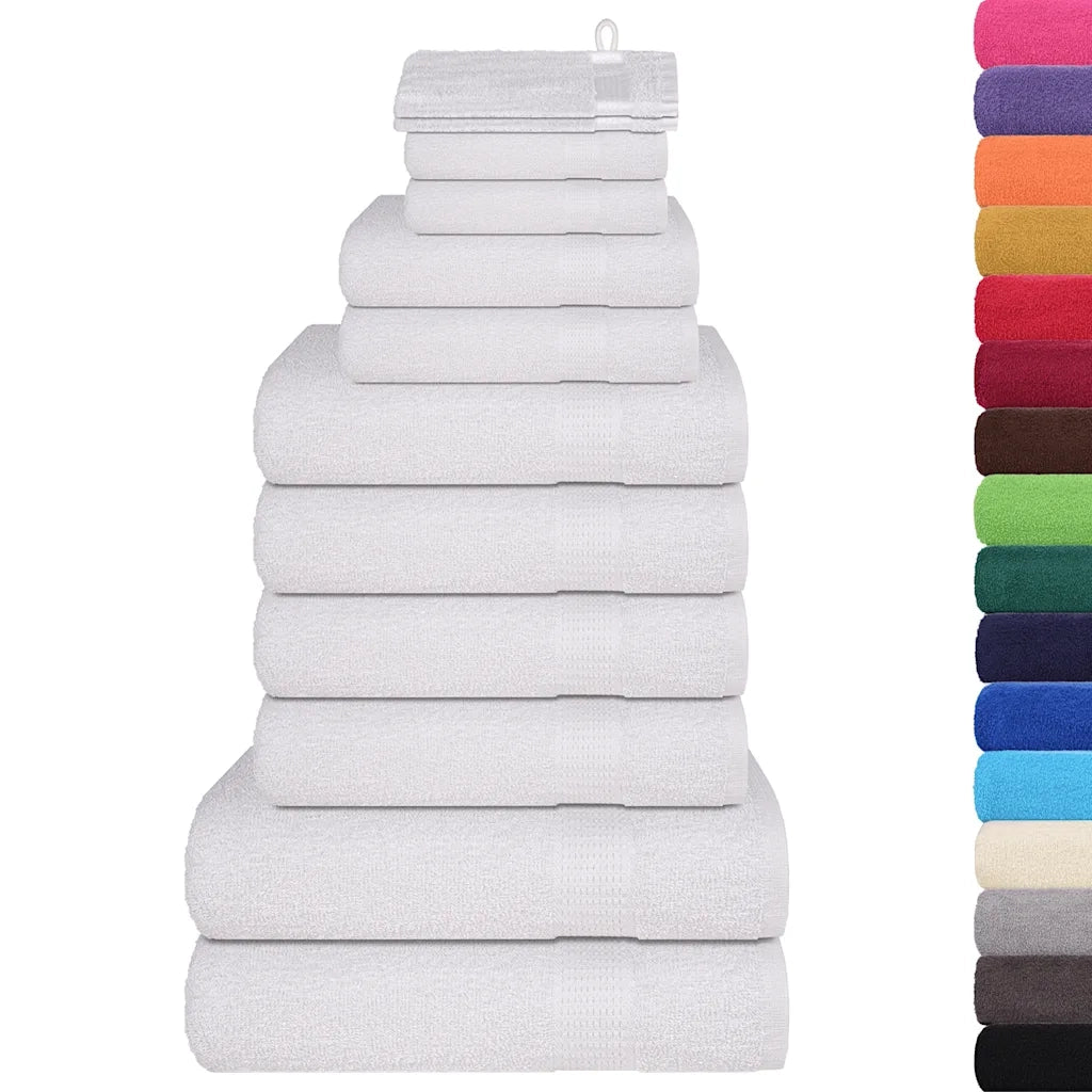 Set Asciugamani 12 pz Bianchi 360 gsm 100% Cotone