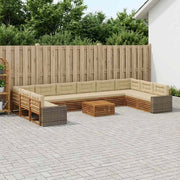 Set divani 11 pz Legno di Acacia Massello 3383941