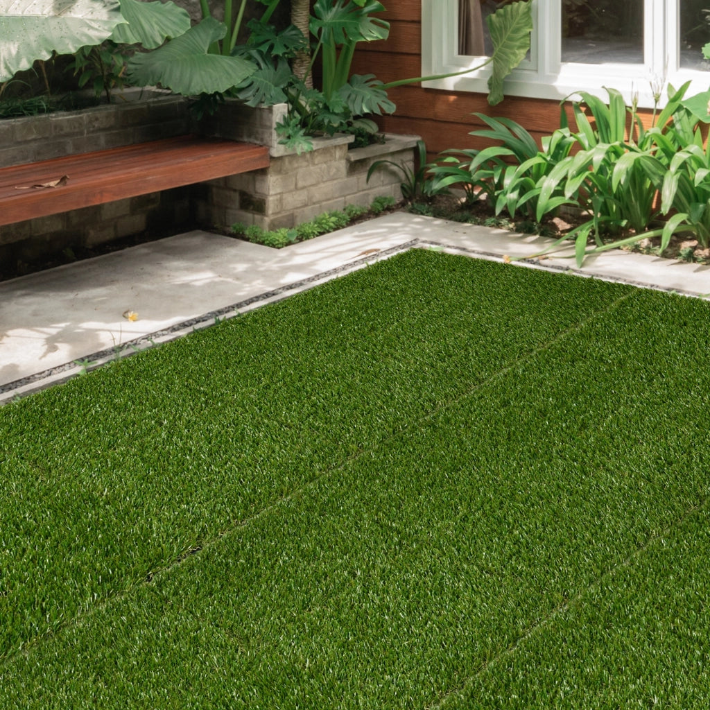 Piastrelle Erba Sintetica Giardino 30x30cm ¨C Xylo ¨C Verde 10 Pezzi