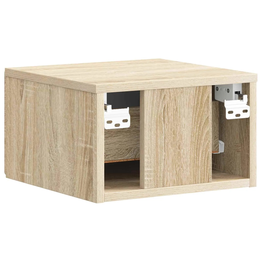 Set di 2 Comodini | Armadio da Notte | Mobiletto da notte a muro Rovere Sonoma 34,5 x 33 x 20 cm