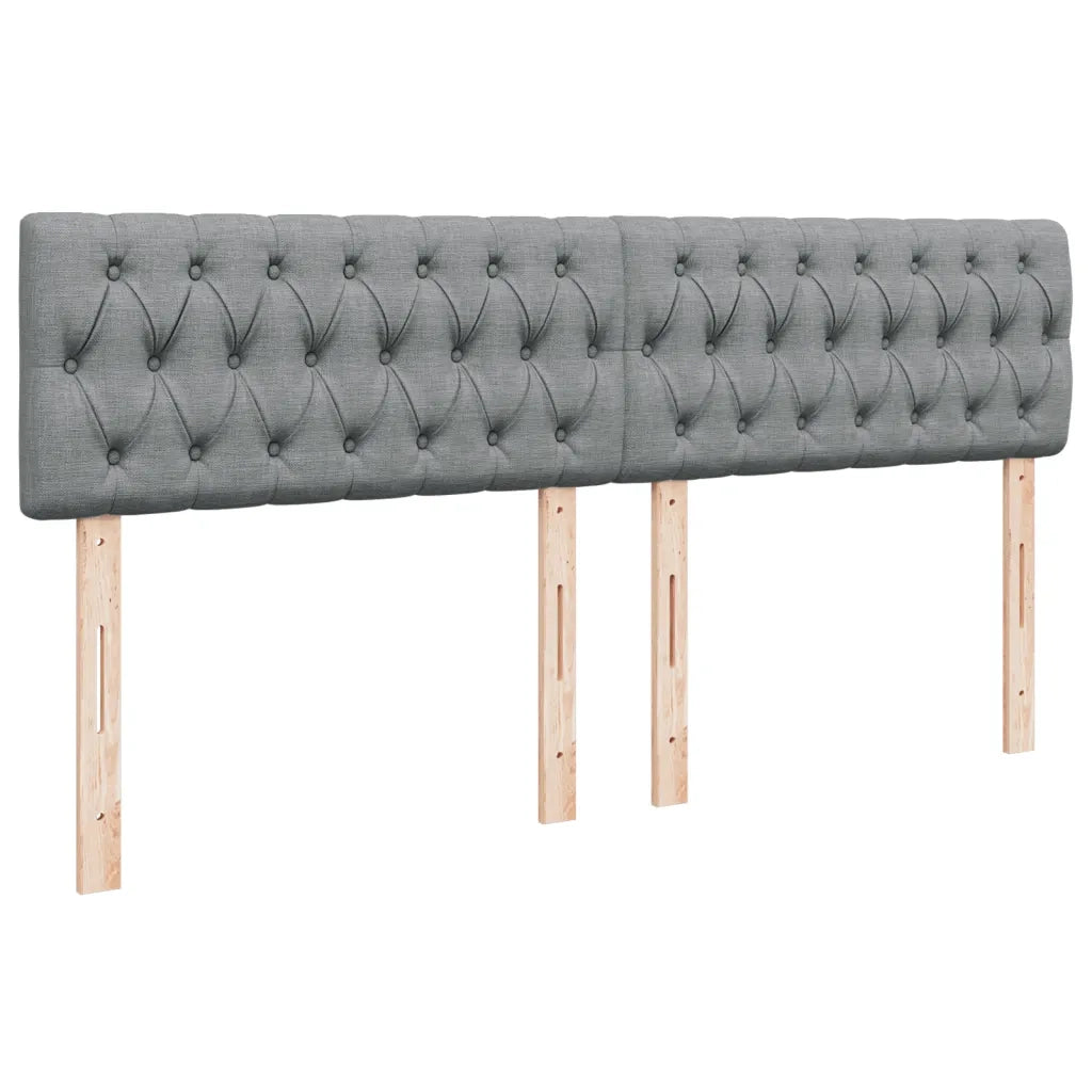 Giroletto a Molle con Materasso Grigio Chiaro 200x200cm Tessuto