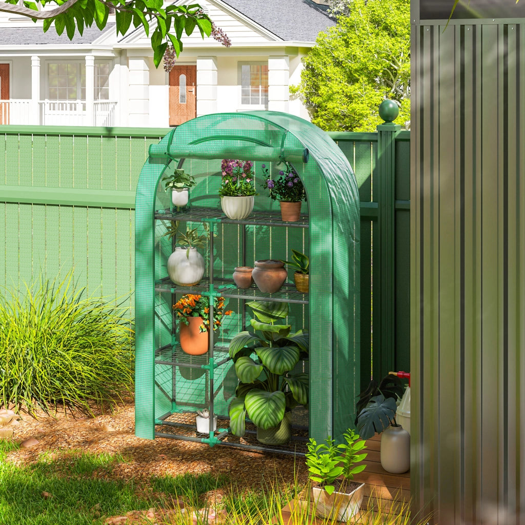 Serra Mini 4 Ripiani Portatile ¨C Minimal ¨C Verde 100x45x160 cm