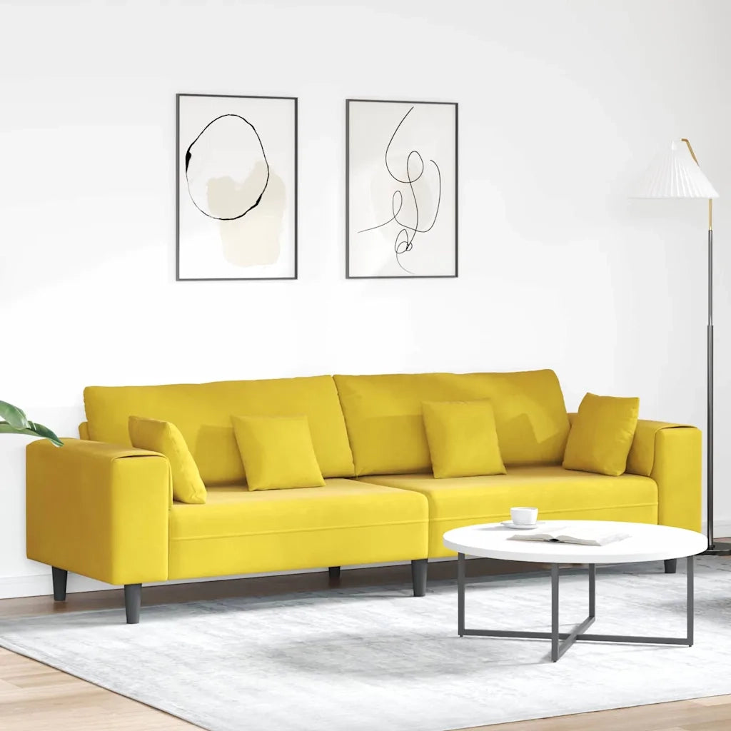 Divano Giallo 250 x 77 x 76 cm Velluto 3335159