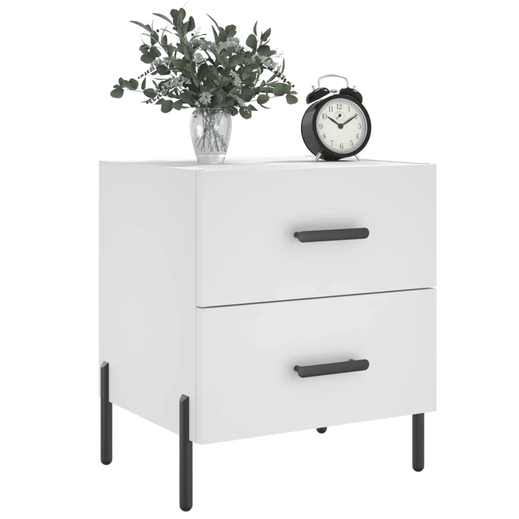 Comodino Bianco 40x35x47,5 cm in Legno Multistrato 827324