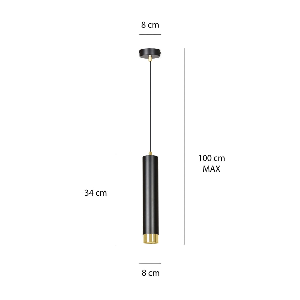 Lampada a sospensione Emibig Kibo nero/oro GU10 Ø8cm