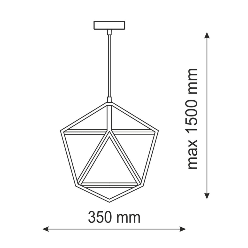 Lampada a sospensione nera geometrica E27 Ø35 Polux