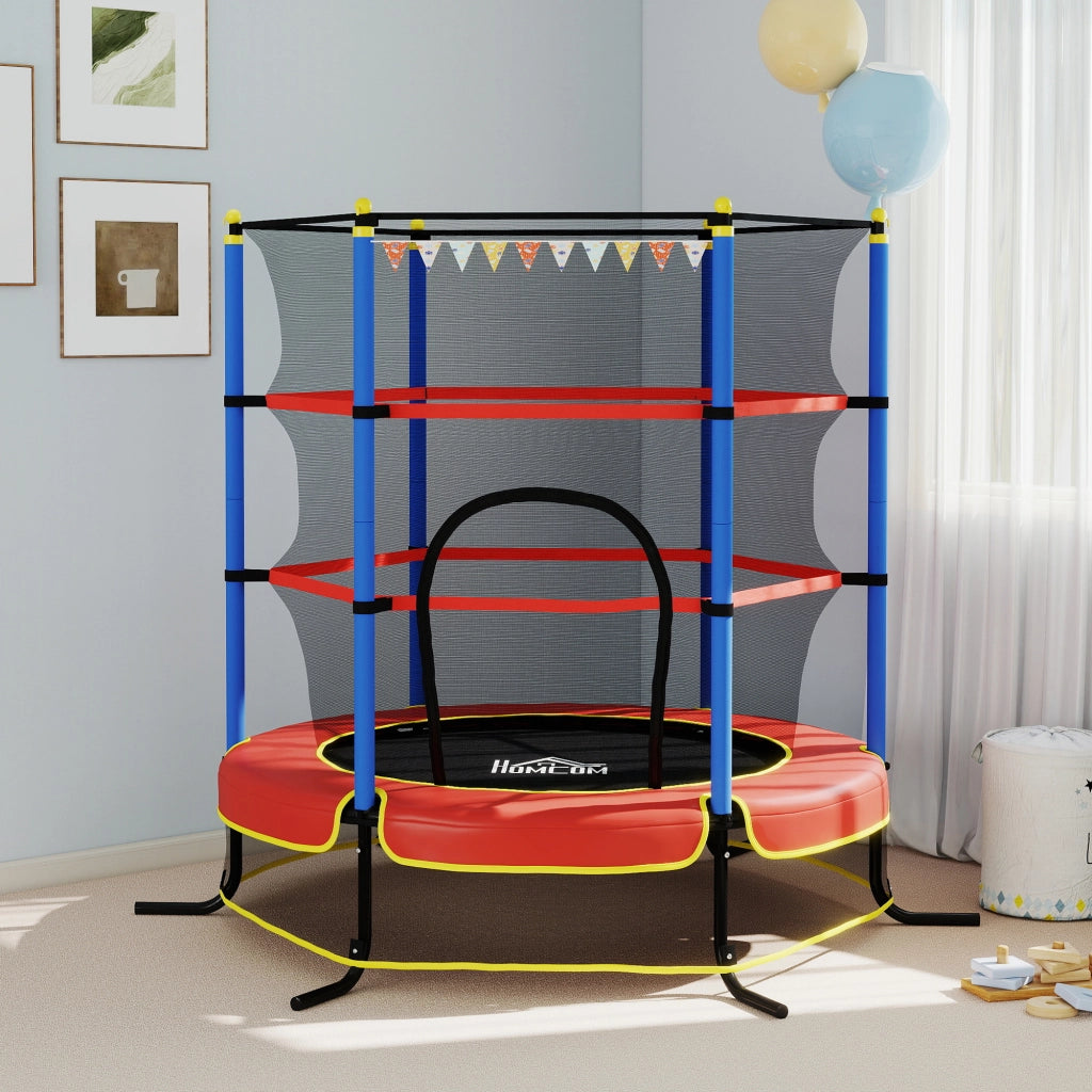 Trampolino per Bambini con Rete Sicurezza ¨C Minimal ¨C Blu 3-10 Anni