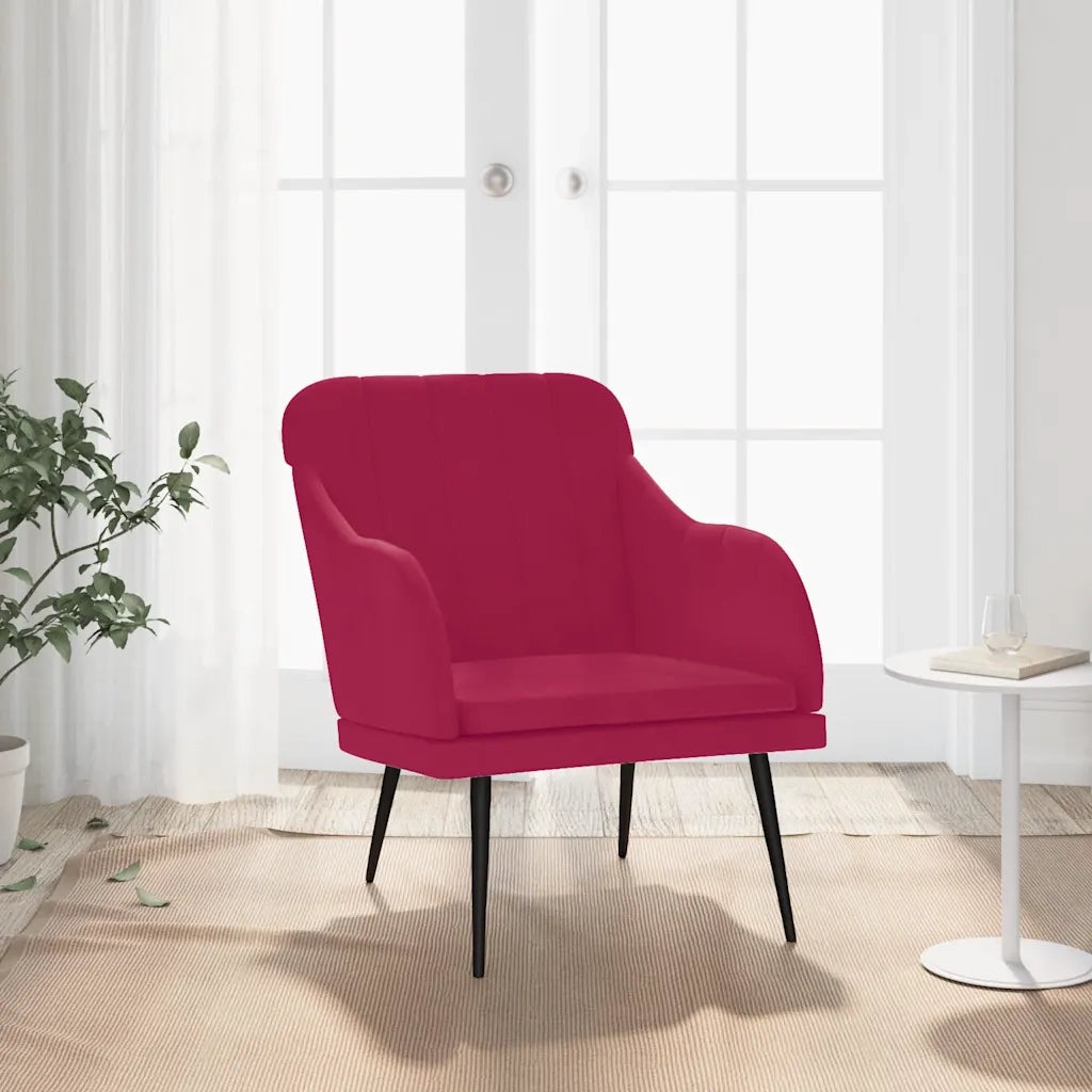 Poltrona Rosso Vino 63x76x80 cm Velluto 351458