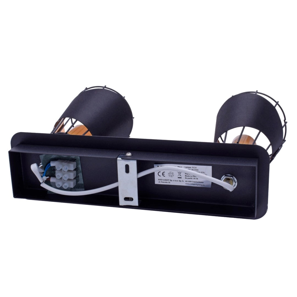 Plafoniera Milagro RICK 2 luci E14 2x40W oro/nero ML5566