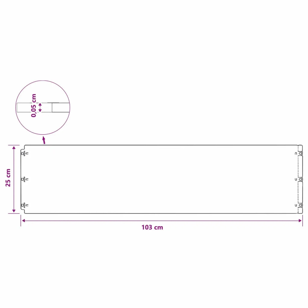 Bordura per Prato 20 pz 25 x 103 cm Acciaio zincato Argento 860177