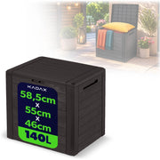 KADAX Box da giardino/balcone da 140 litri, contenitore per giardino, balcone e terrazzo.
