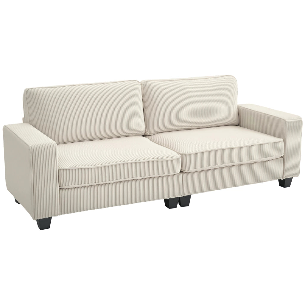 Divano 3 posti in tessuto ¨C Minimal ¨C crema 227x84x87