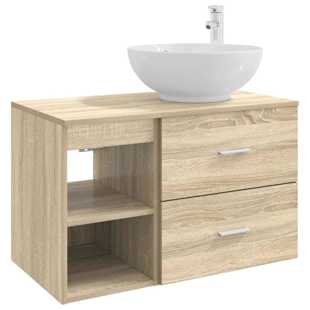 Set di mobili per il bagno 2 pz Rovere Sonoma 3403914