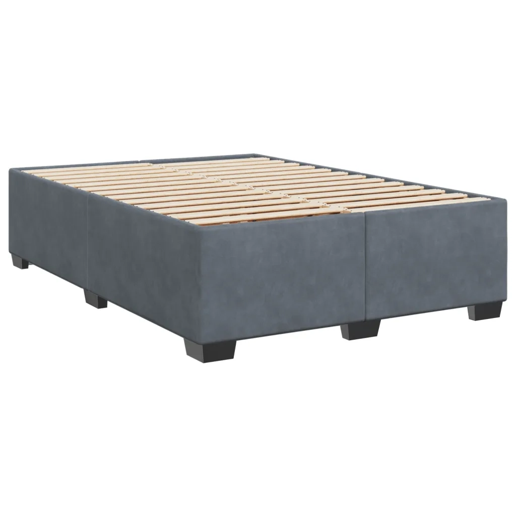 Giroletto senza Materasso Grigio Scuro 140x190 cm Velluto