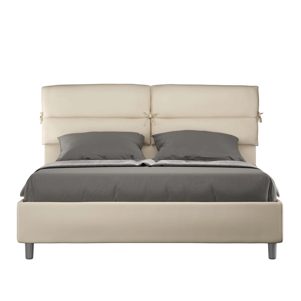 Letto Matrimoniale 160x210 cm con Rete e Contenitore Nandy Tortora