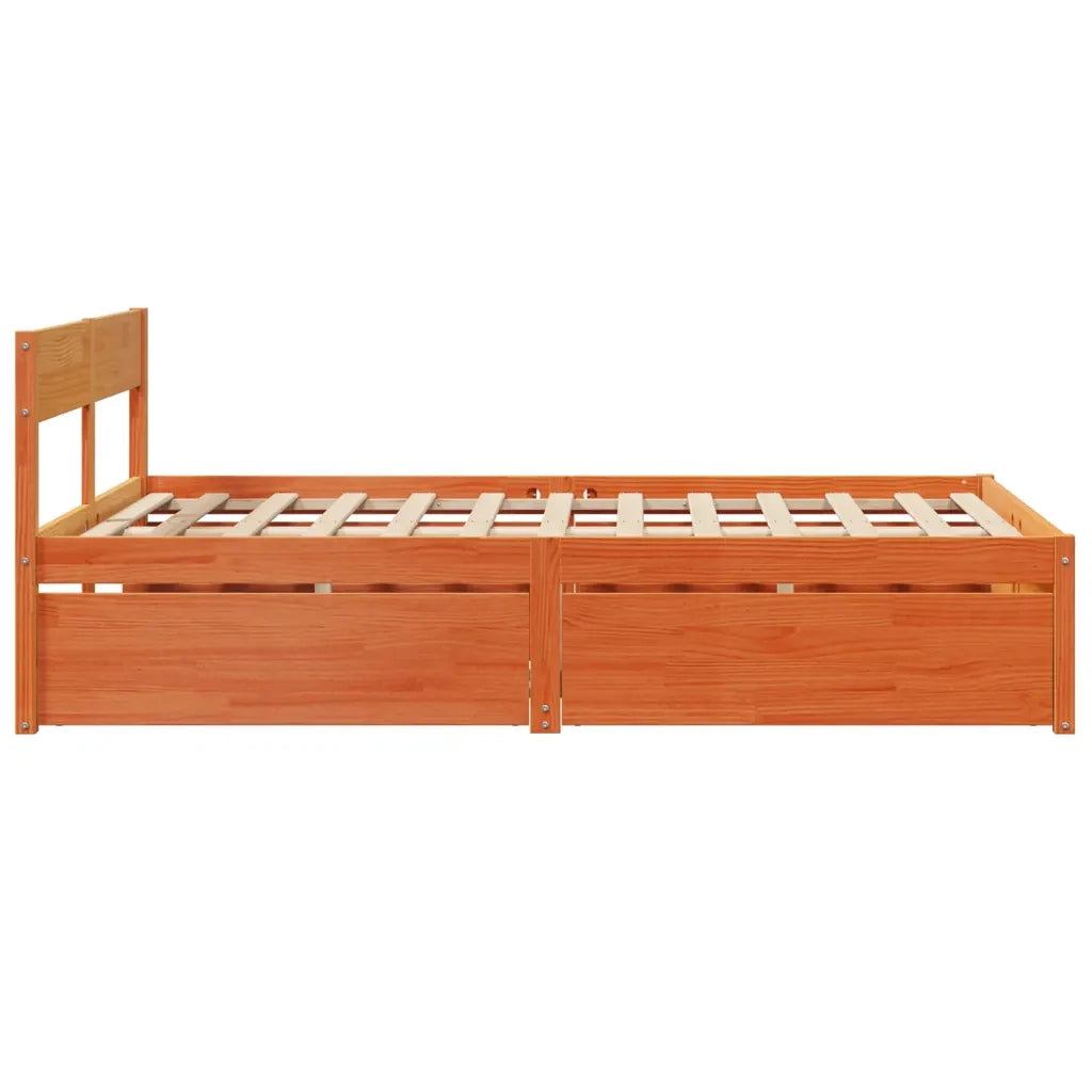 Letto senza Materasso-Struttura Letto Marrone Cera 120x200 cm in Legno di Pino 327502