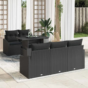 Set Divano da Giardino con archiviazione 6 pcs Nero polyrattan 3348919