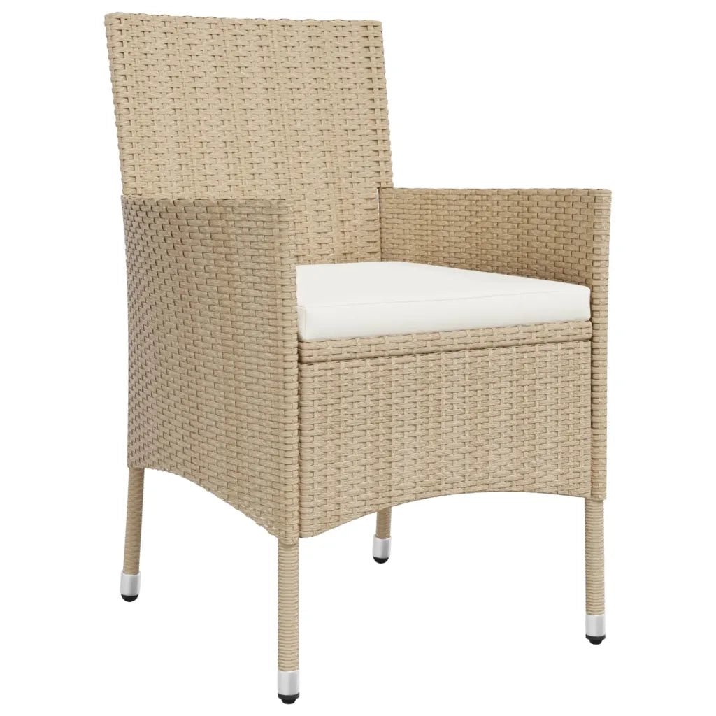 Set da Pranzo da Giardino 5 pz con Cuscini Beige in Polyrattan 3187350