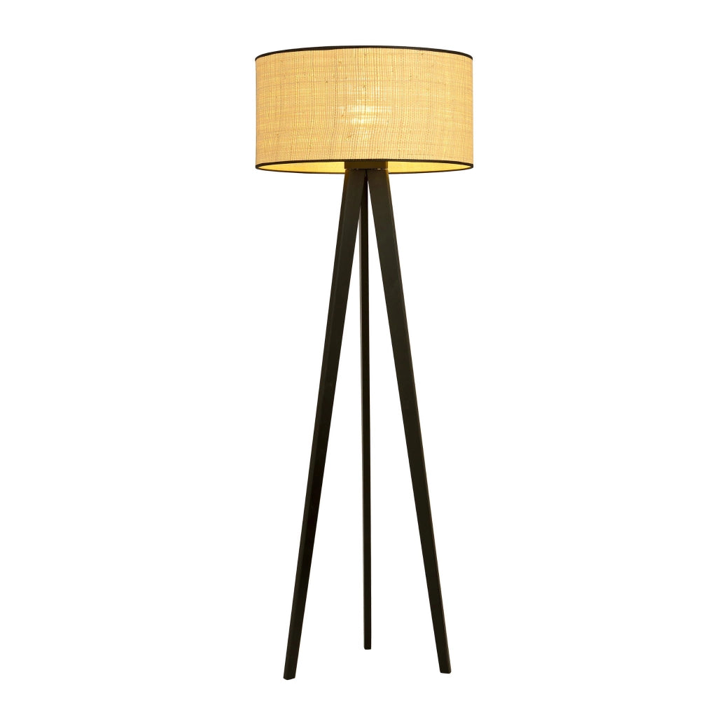 Lampada da terra Emibig Aston treppiede rattan E27 150cm