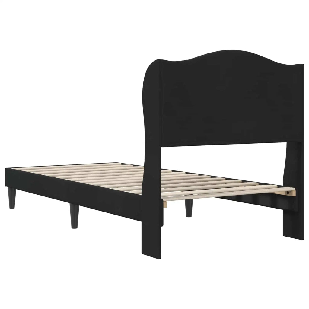Struttura del letto con testiera-Giroletto Nero 90 x 200 cm Velluto 665730