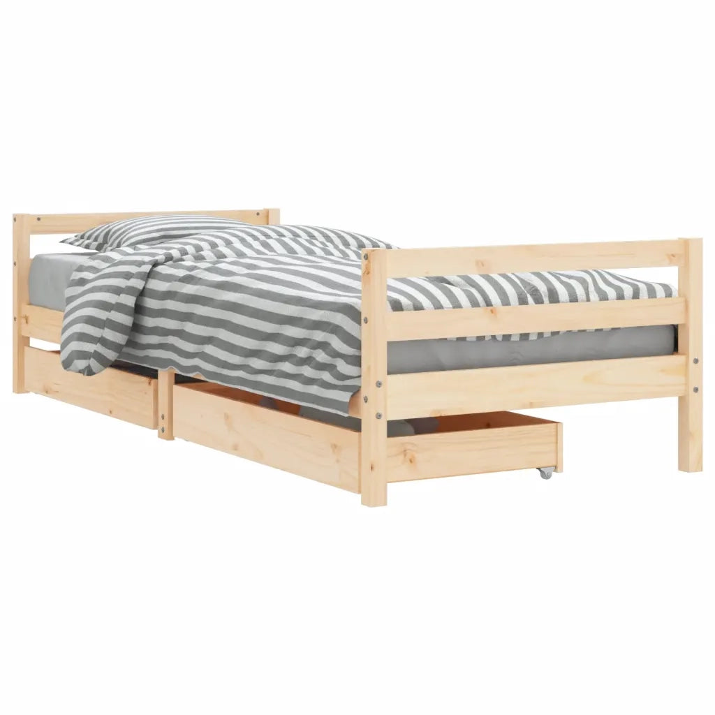 Giroletto Bambini con Cassetti-Struttura Letto Bambini 80x200 cm Legno Massello di Pino 648772