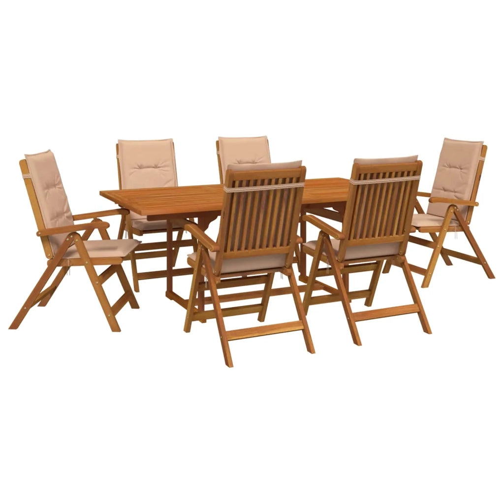 Set da pranzo da giardino 7 pezzi Naturale 3434502