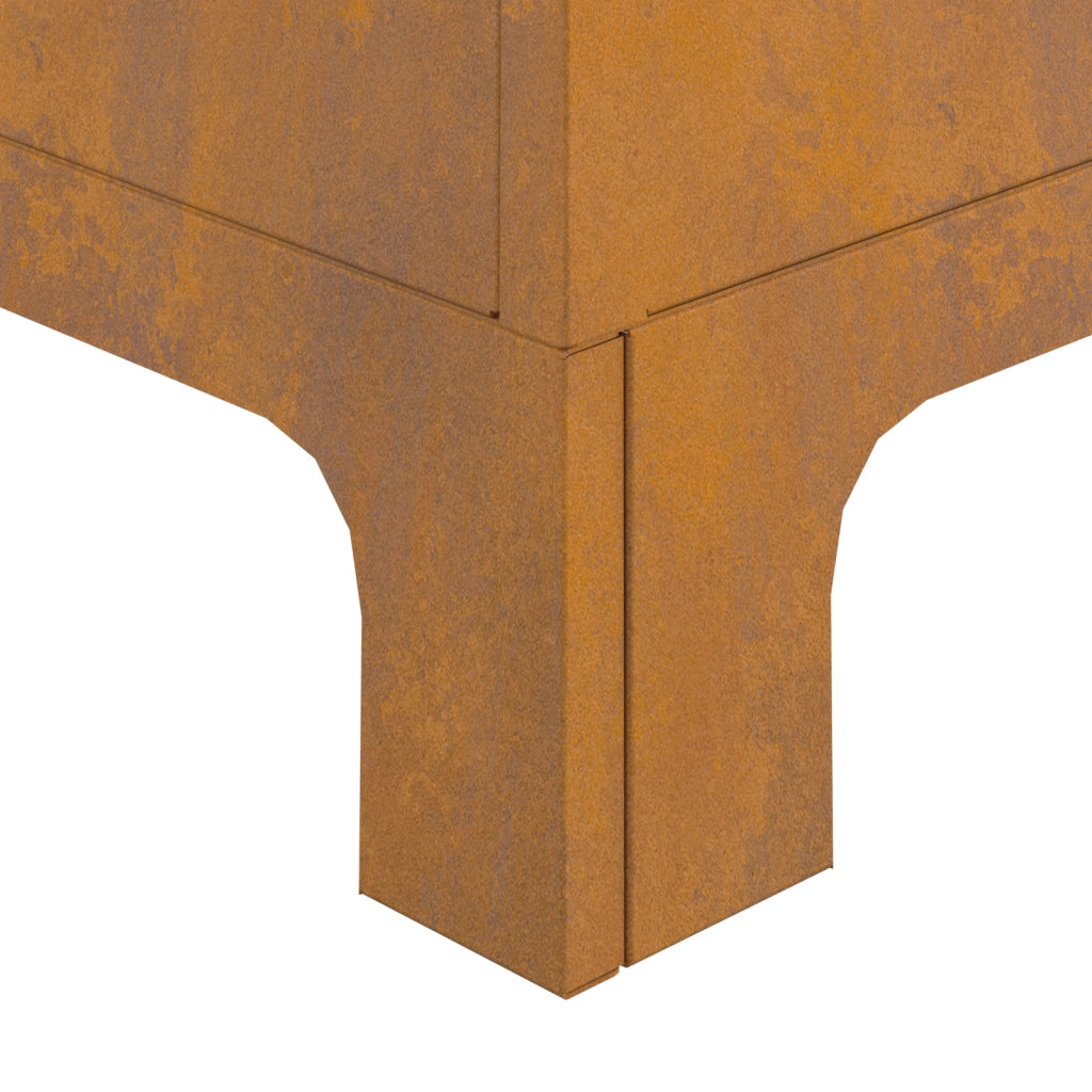 Focolare Quadrato 50x50x70 cm Acciaio Invecchiato