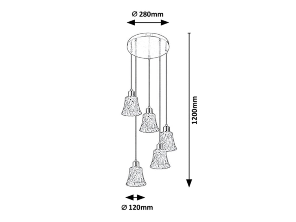 Lampada a sospensione Rabalux Hestia 5xE14 cromata