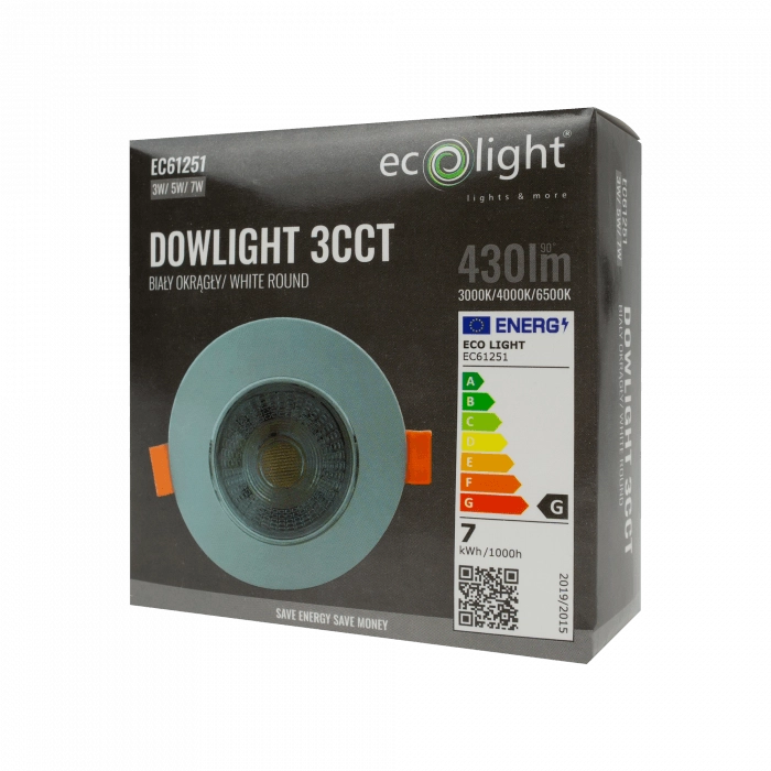 Faretto LED da incasso rotondo bianco CCT Ecolight
