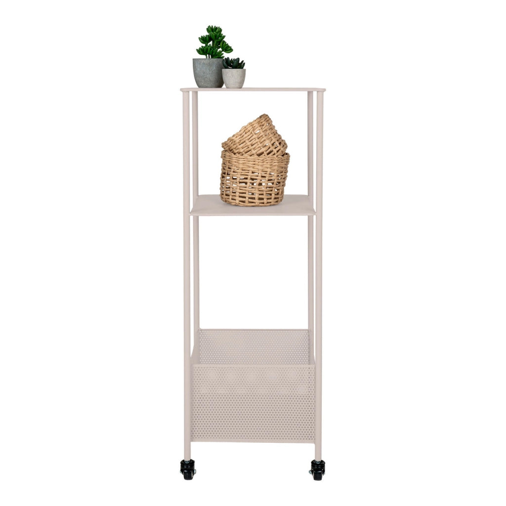 Carrello Torres, Beige, Metallo, 35x35x100 cm