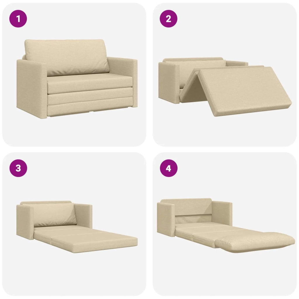 Divano letto | Sof¨¤ letto | Letto singolo 110cm Crema Tessuto