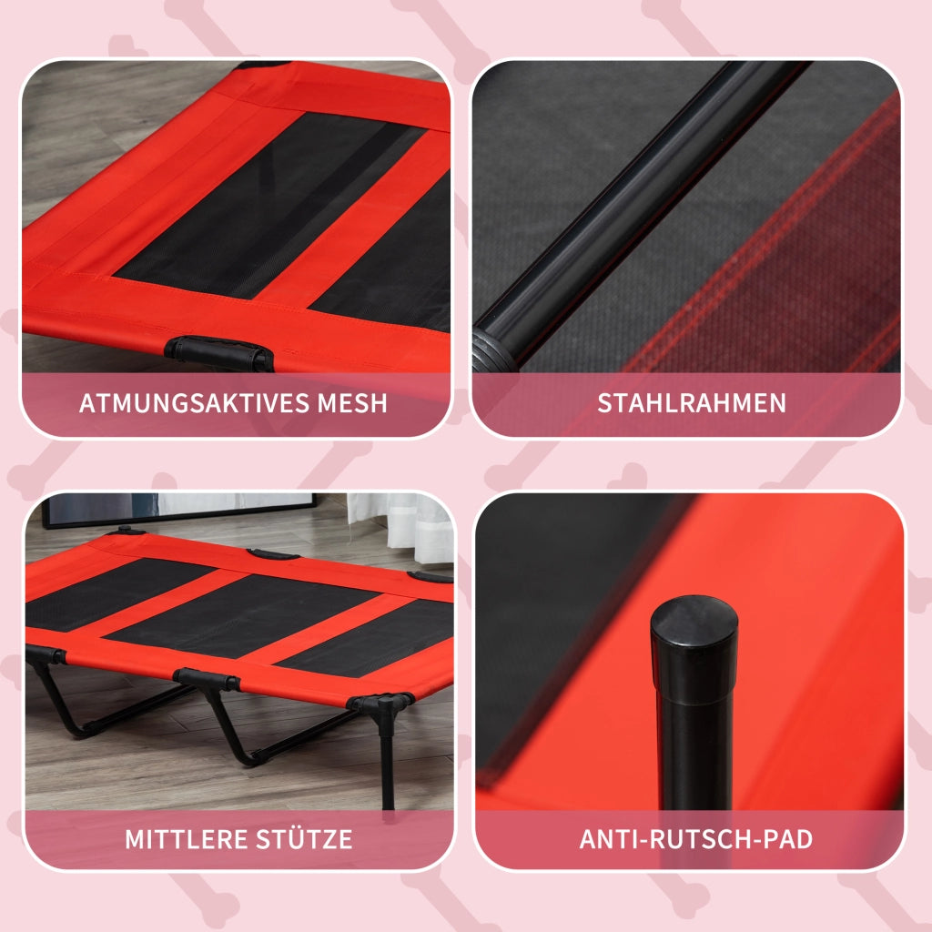 Cuccia per cani pieghevole ¨C Minimal ¨C Rosso e nero 122x92x23 cm