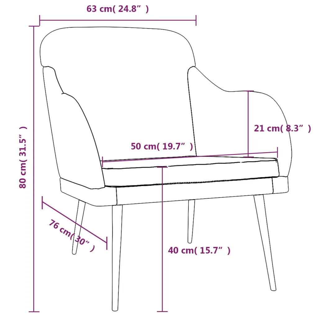 Poltrona Rosa 63x76x80 cm Velluto 351457