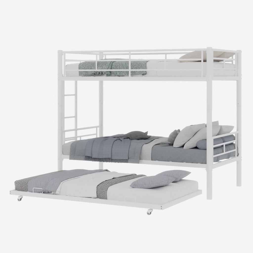 Letto a castello funzionale ferro bianco 97x196 cm